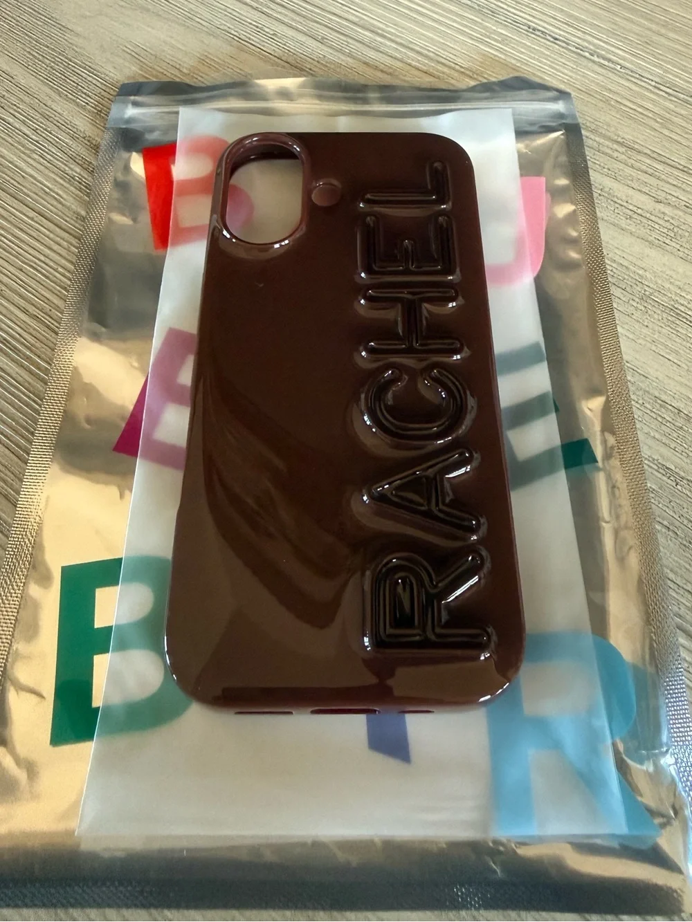 BAUBLEBAR Fine Line Custom iPhone 17 Case in Dark Brown “RACHEL”